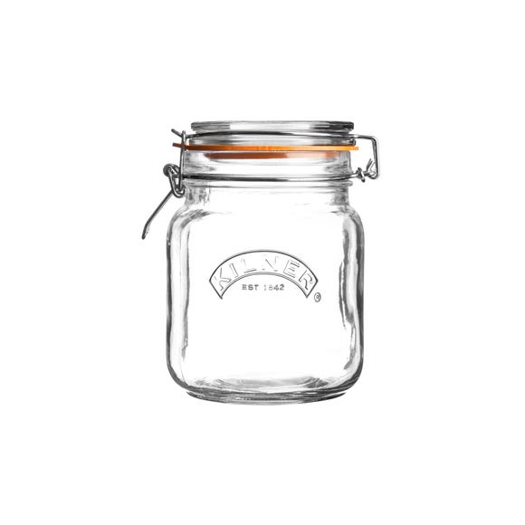 Clip Top Square Jar - 1L