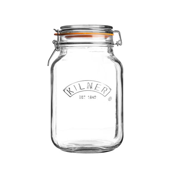 Clip Top Square Jar - 1.5L