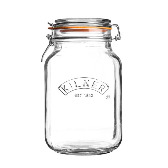 Clip Top Square Jar - 2L
