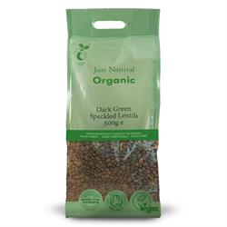 Org Dark Green Speckled Lentils - 500g Bag