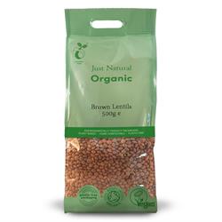 Org Brown Lentils - 500g Bag