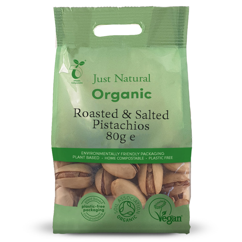 Org Roasted & Salted Pistachios - 80g Bag