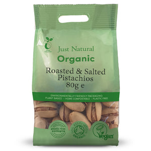 Org Roasted & Salted Pistachios - 80g Bag