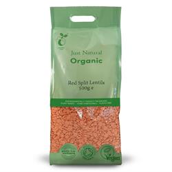 Org Red Split Lentils - 500g Bag