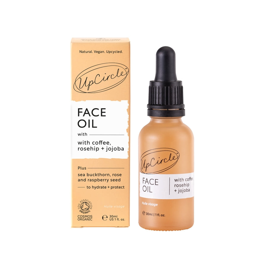 UpCircle Org Vegan Face Oil - 10ml - Coffee, Rosehip + Jojoba