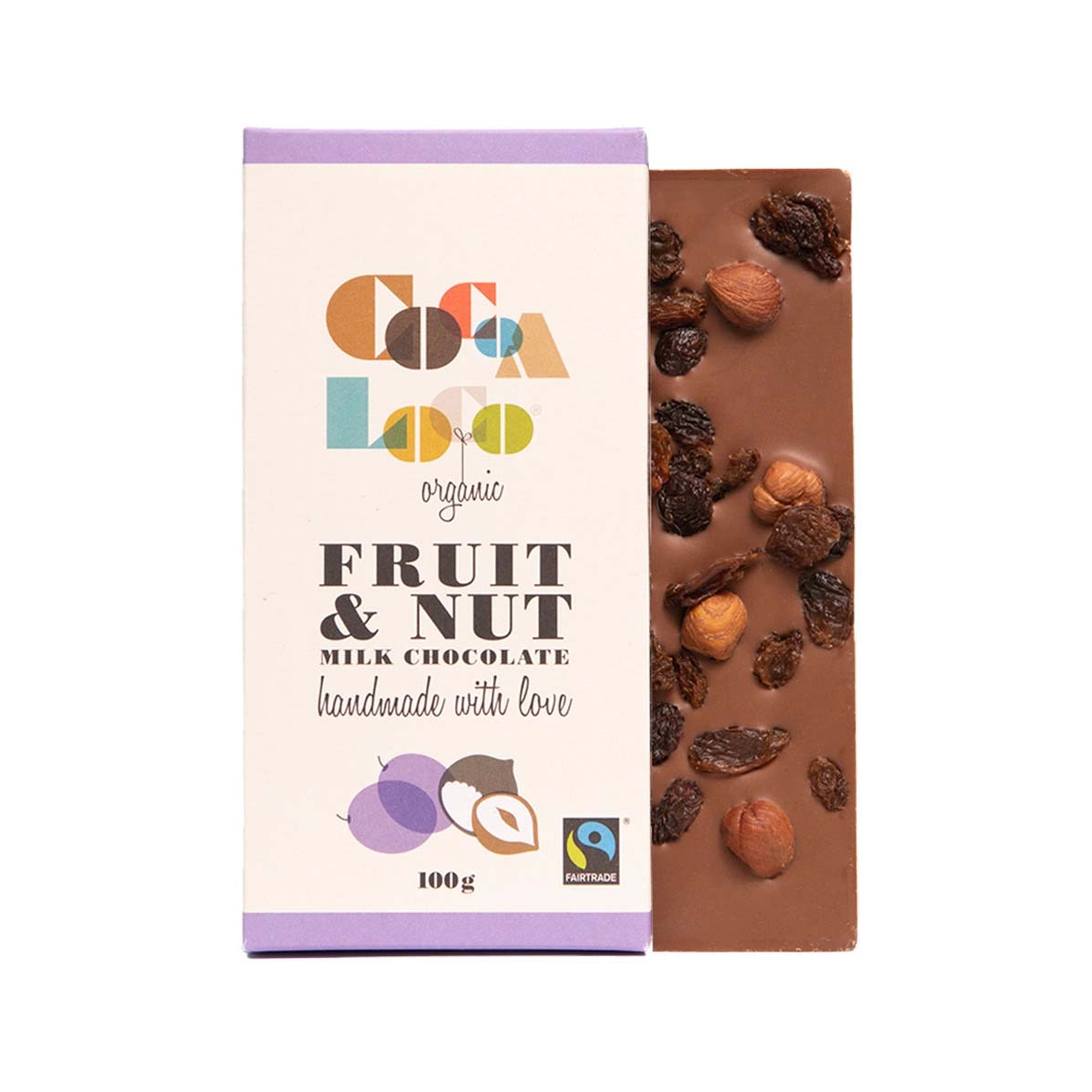 Cocoa Loco Milk Chocolate Fruit & Nut Bar - 100g