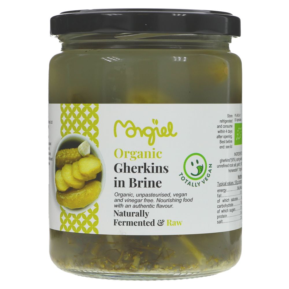Org Vegan Raw Gherkins in Brine - 500g