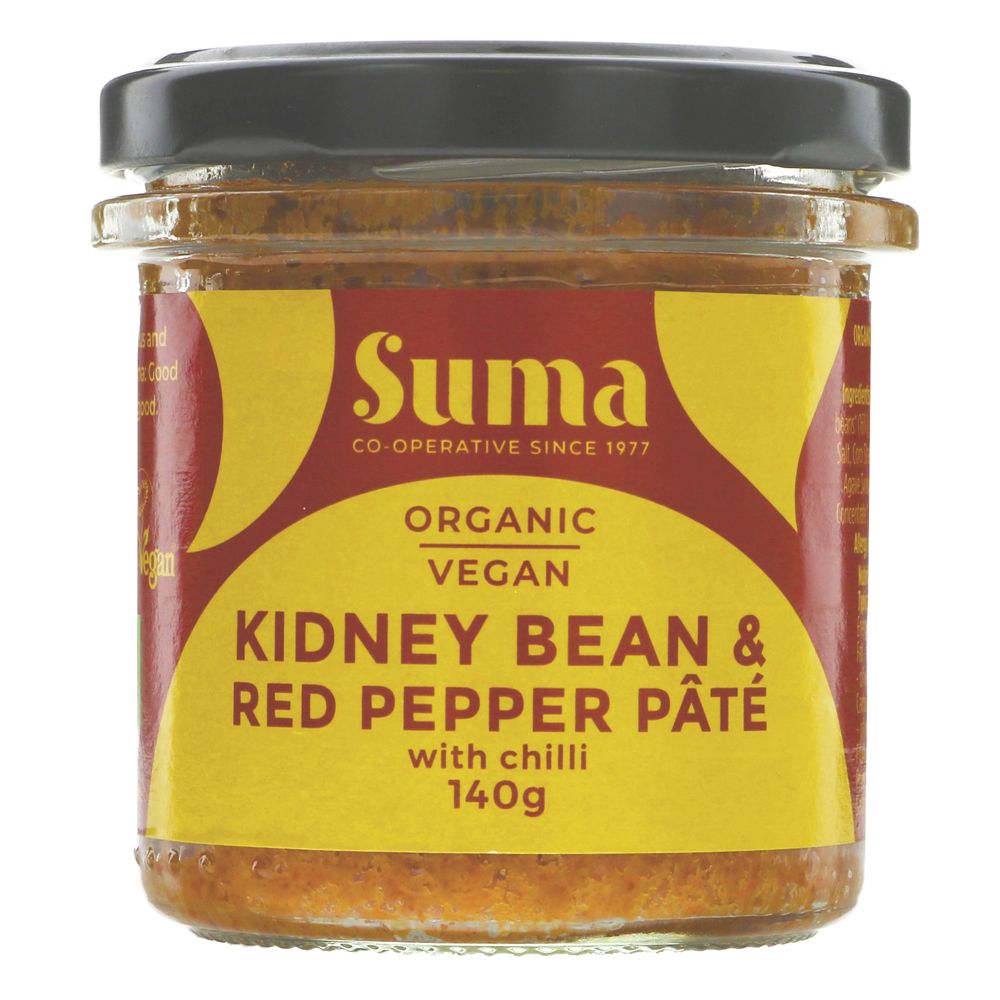 Org Vegan Kidney Bean & Red Pepper Pate - 140g
