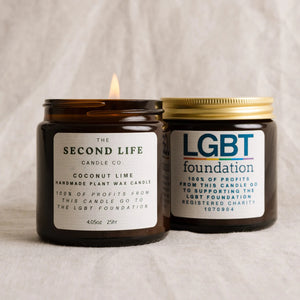 The Second Life Candle Co. LGBT Foundation Charity Candle - Coconut and Lime