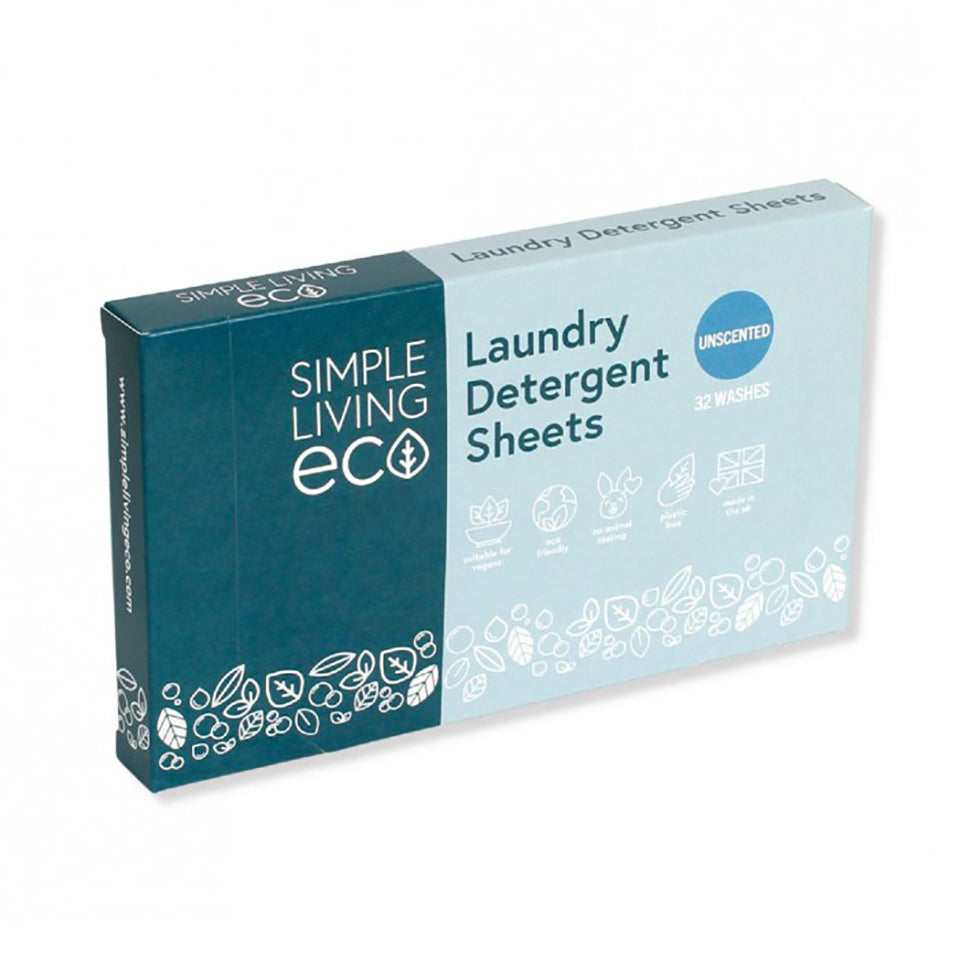 Simple Living Eco Laundry Detergent Sheets - Pack 32 - Unscented